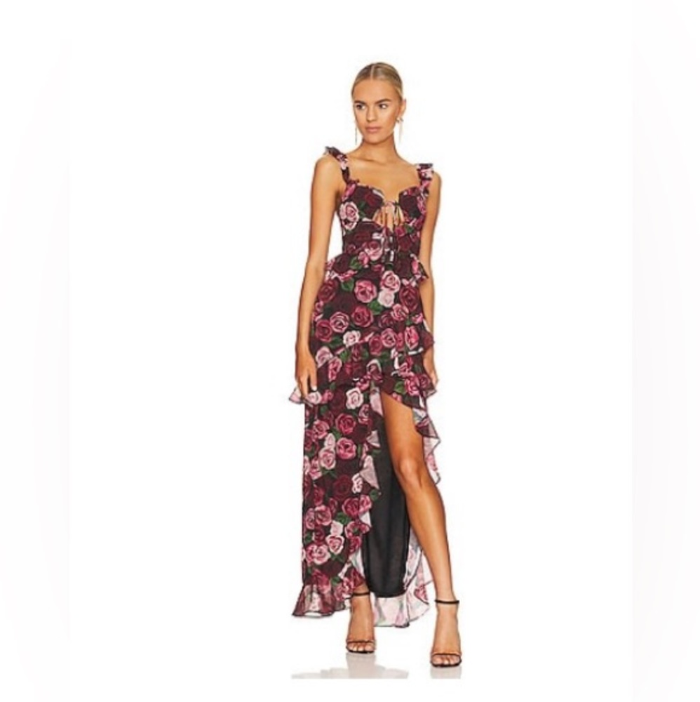 Revolve - Rocsi Gown in Red Painted Dreams